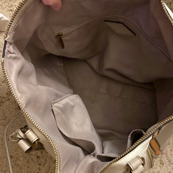 EUC 🩶🤍🤎GORGEOUS Fossil Leather Tara Shopper Purse - Picture 12 of 15